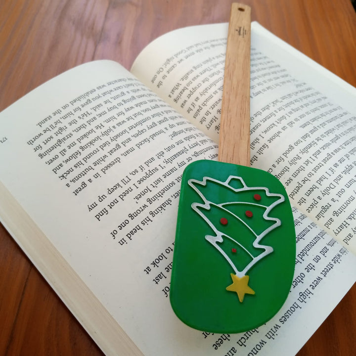 Christmas Tree Silicone Wooden Spatula | kitchen item | Waseeh Pakistan