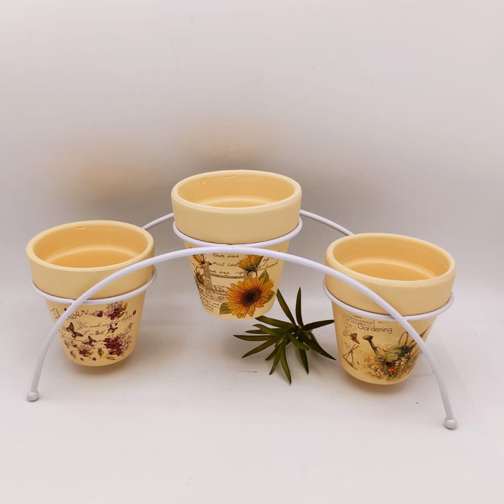 Classy Clay Pots with Metal Frame | Home Décor | Waseeh Pakistan