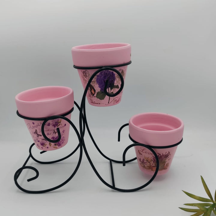 Classy Clay Pots with Metal Frame | Home Décor | Waseeh Pakistan