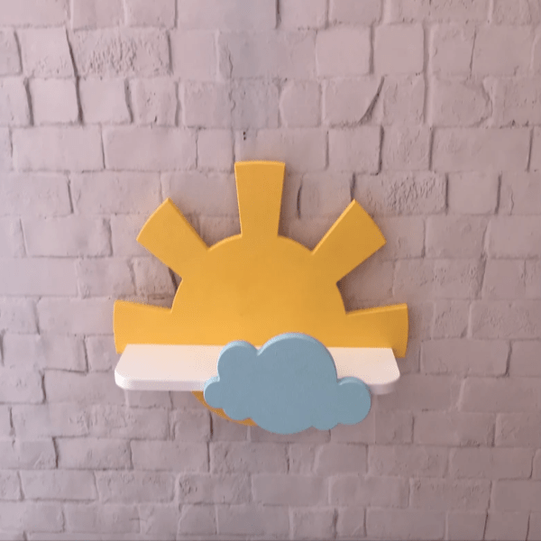Cloudy Sun Kids Bedroom Floating Organizer Shelve Decor | Furniture | Waseeh Pakistan