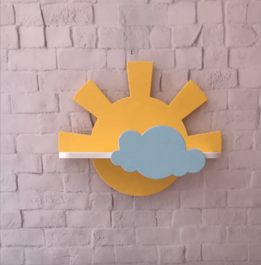 Cloudy Sun Kids Bedroom Floating Organizer Shelve Decor | Furniture | Waseeh Pakistan