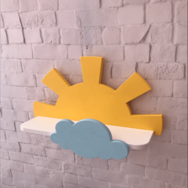 Cloudy Sun Kids Bedroom Floating Organizer Shelve Decor | Furniture | Waseeh Pakistan