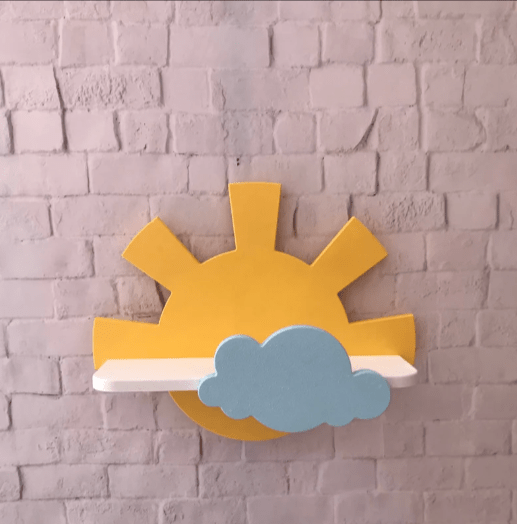 Cloudy Sun Kids Bedroom Floating Organizer Shelve Decor | Furniture | Waseeh Pakistan
