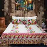 cotton double bed sheet with 2 pillow cases - waseeh.com