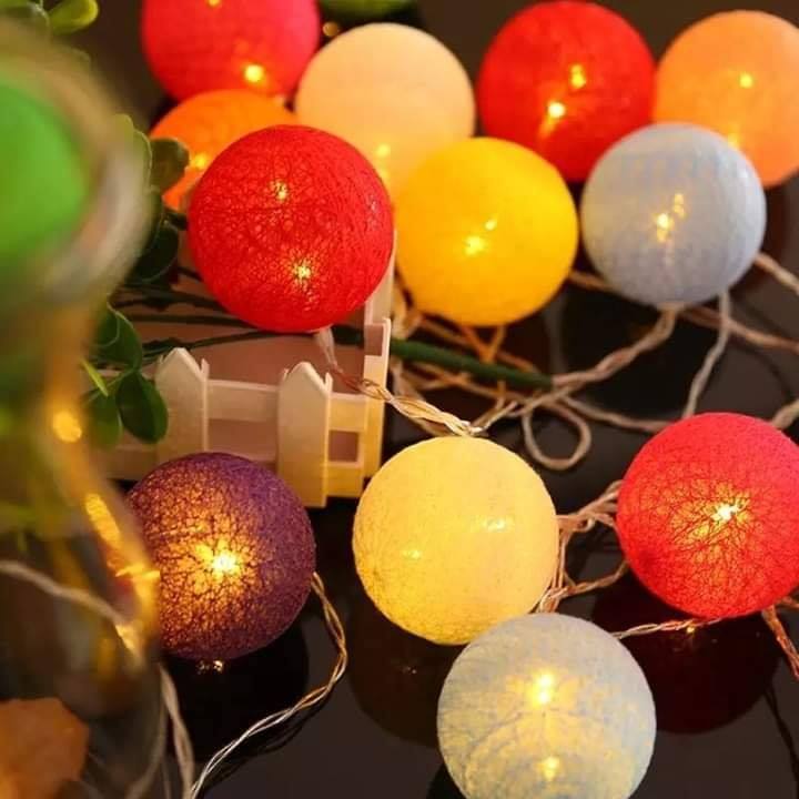 Cotton Balls LED String Lights | Home Décor | Waseeh Pakistan