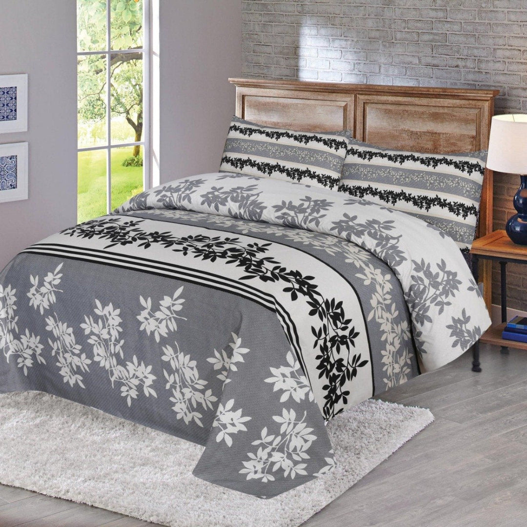 Cotton Double Bed Sheet With 2 Pillow cases | Home Décor | Waseeh Pakistan