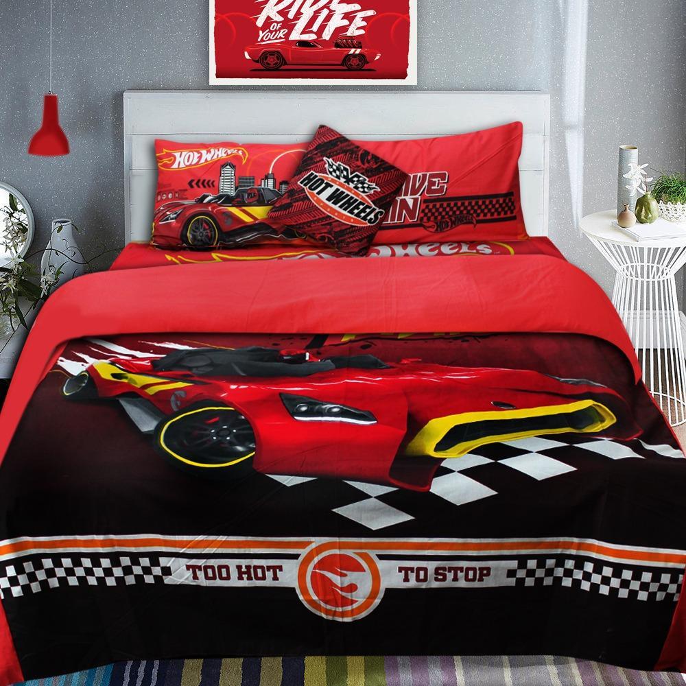 Cotton Quilt Cover Set - 6 pcs - Hot Wheels | Home Décor | Waseeh Pakistan