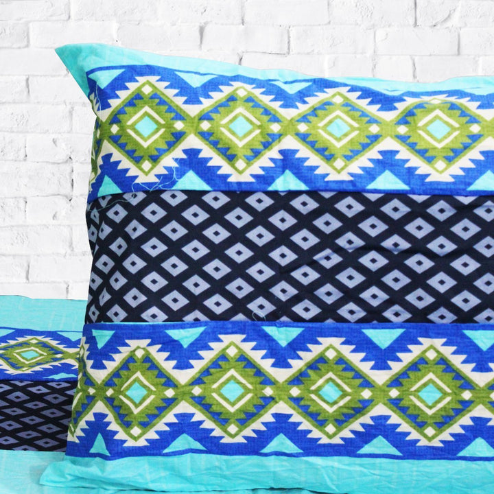 Cotton Satin Patch Work Bedsheet | Home Décor | Waseeh Pakistan