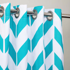 Zig Zag Designed Curtain With Lining - Single Panel - 44" x 96" - waseeh.com