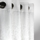 White Patterned - Curtain With Lining - Single Panel - 44" x 96" - waseeh.com