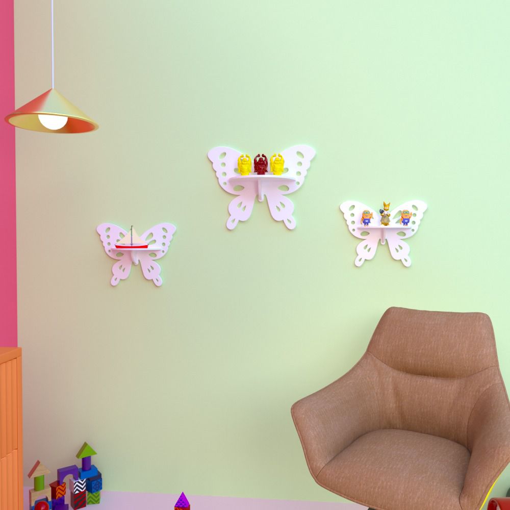 Crater Butterfly Kids Bedroom Floating Shelve Decor | Furniture | Waseeh Pakistan