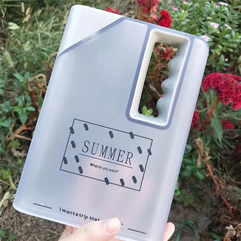 Creative Water Bottle Clear Book Portable Paper Pad Water Bottles Flat Drinks Kettle Square Water Drinking Outdoor Sports Cups | kitchen item | Waseeh Pakistan
