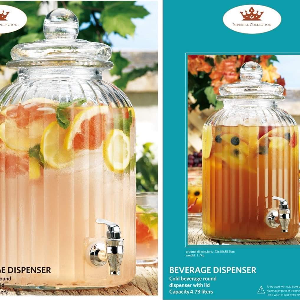 Crystal Round Beverage Dispenser | kitchen item | Waseeh Pakistan