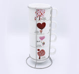 Love heart Cup Tower - 4 Pcs - waseeh.com