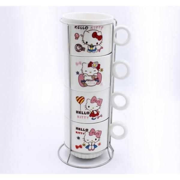 Hello Kitty Cup Tower - 4 PC - waseeh.com