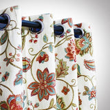 Beige Floral - Curtain With Lining - Single Panel - 42'' x 94'' - waseeh.com