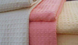 Cotton Waffle Blanket - Throws - Pink - waseeh.com