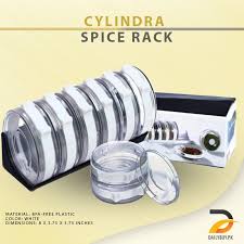 Cylindra Rotary Spice Rack (Set of 6) | kitchen item | Waseeh Pakistan
