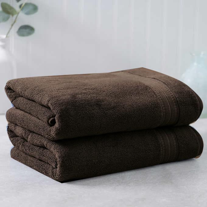Dark Brown Egyptian Cotton Towel - Pack of 2 | Home Décor | Waseeh Pakistan