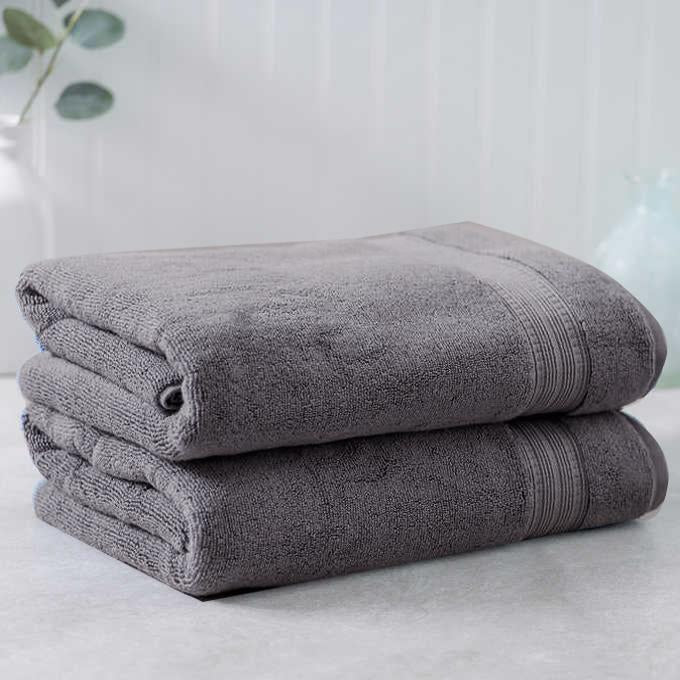 Dark Gray Egyptian Cotton Towel - Pack of 2 | Home Décor | Waseeh Pakistan