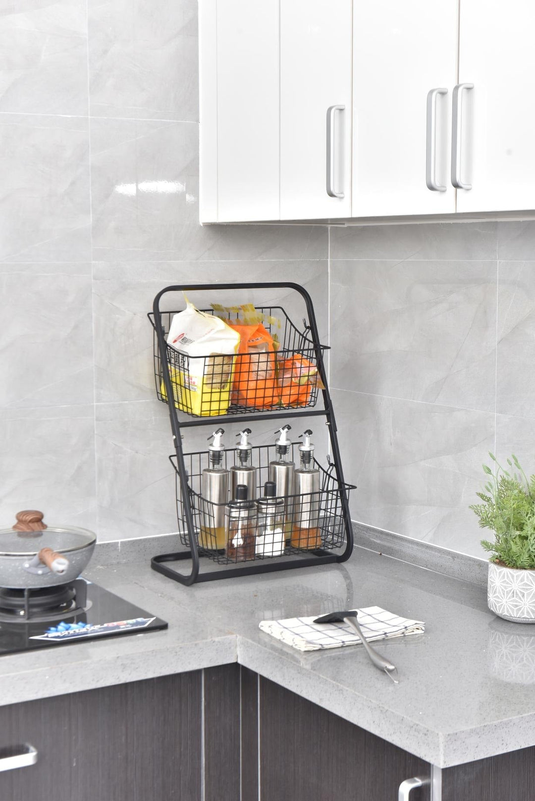 Dazzled Metal Storage Organizer Basket | kitchen item | Waseeh Pakistan