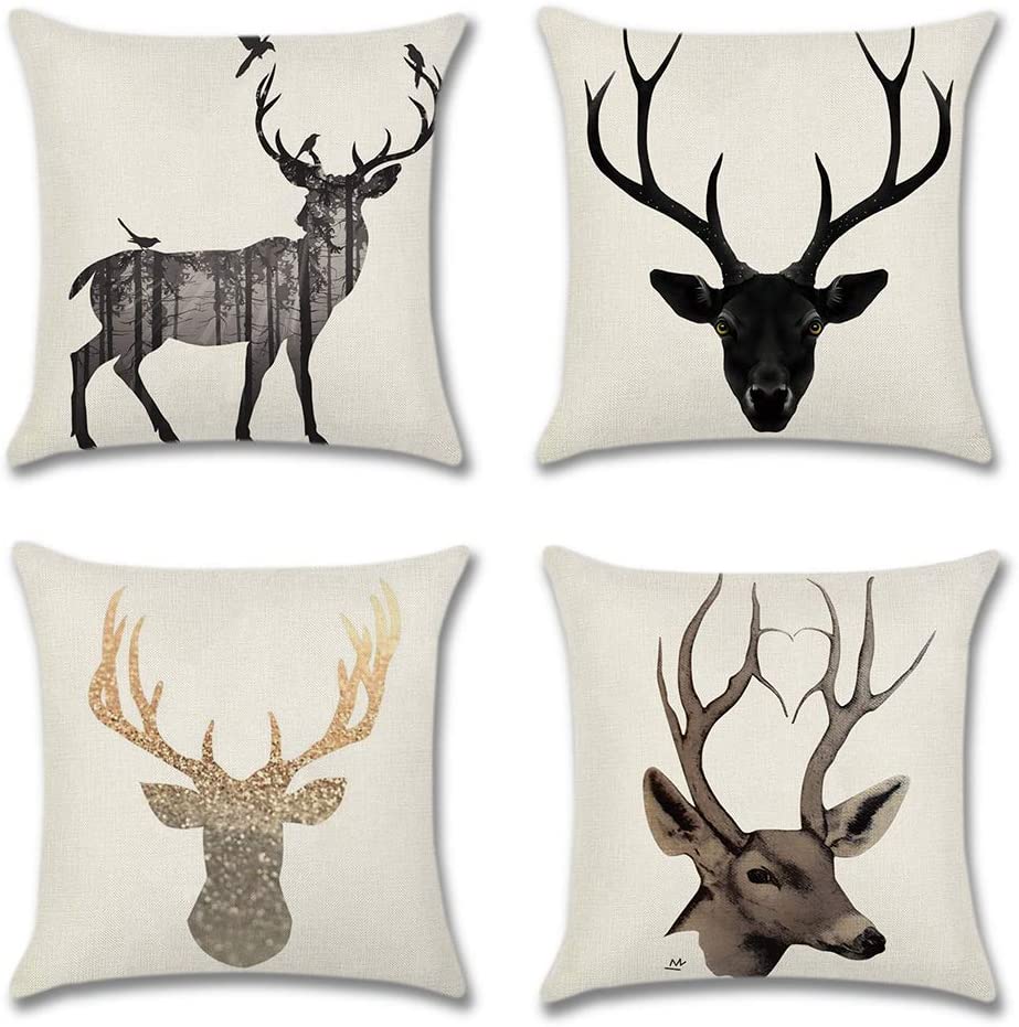 Deer Silhouette Cushion Covers ( Pack of 4 ) | Home Décor | Waseeh Pakistan