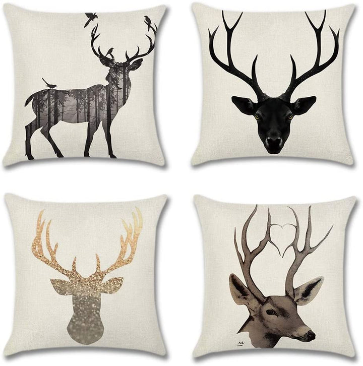 Deer Silhouette Cushion Covers ( Pack of 4 ) | Home Décor | Waseeh Pakistan