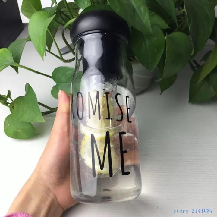 Detox Glass Water Bottle With Cover | kitchen item | Waseeh Pakistan