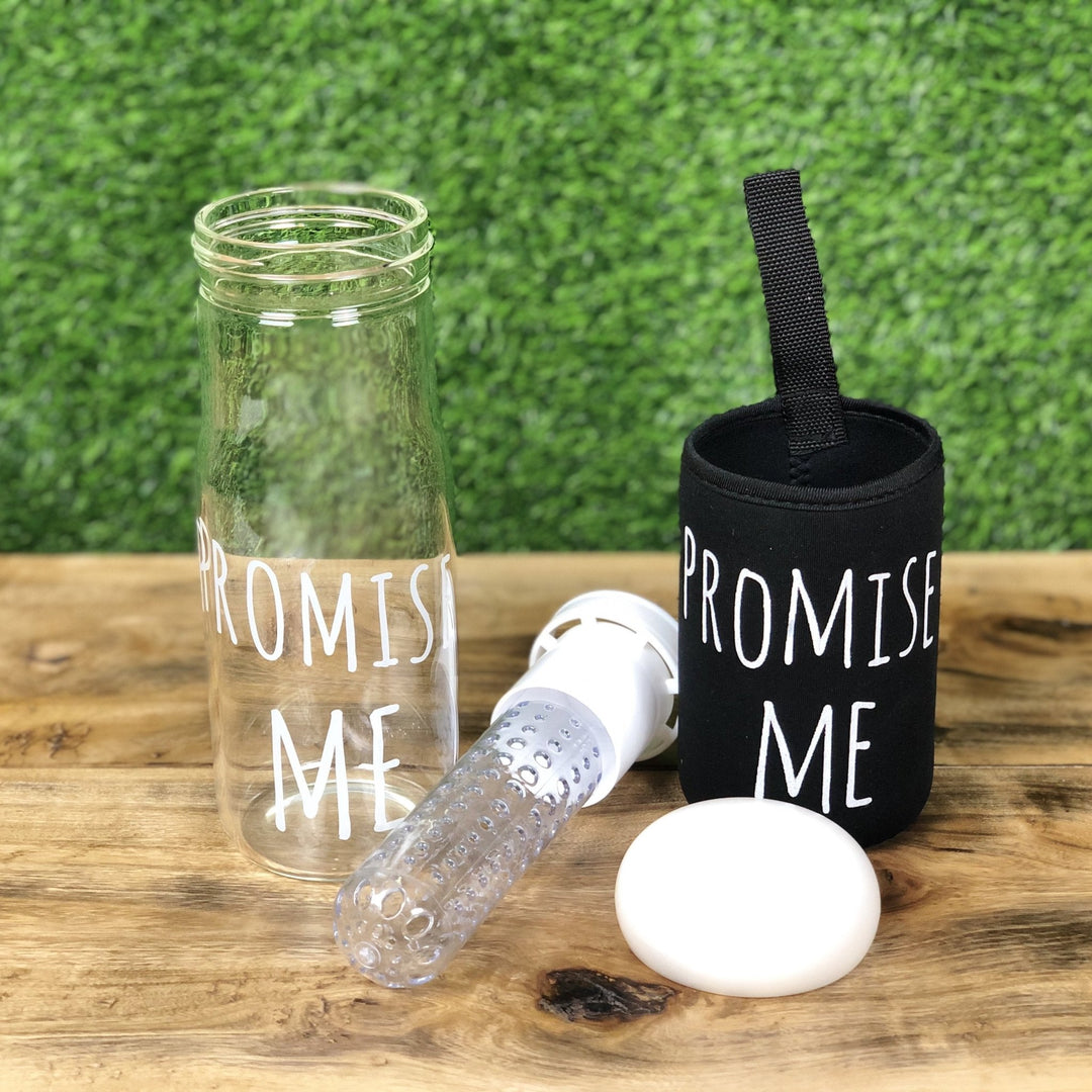 Detox Glass Water Bottle With Cover | kitchen item | Waseeh Pakistan