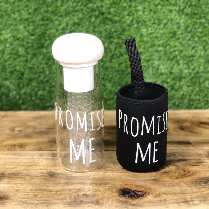 Detox Glass Water Bottle With Cover | kitchen item | Waseeh Pakistan
