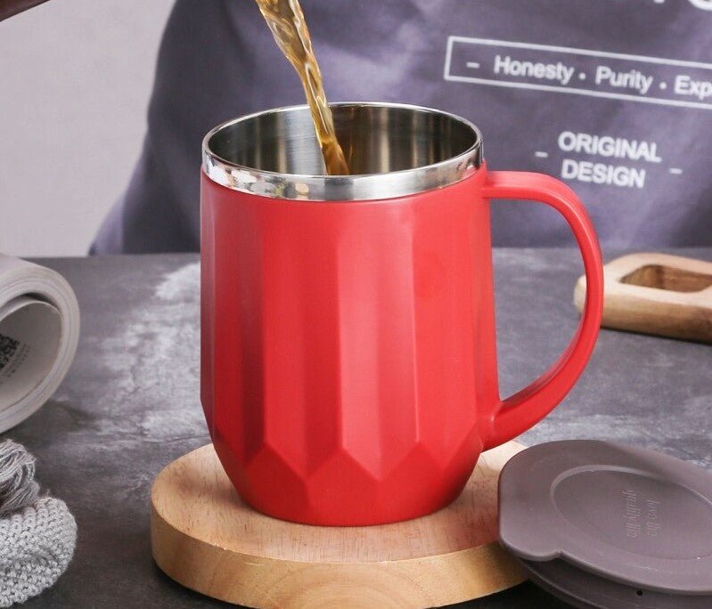 Diamond Cut Wide Lines Insulated Mug | kitchen item | Waseeh Pakistan