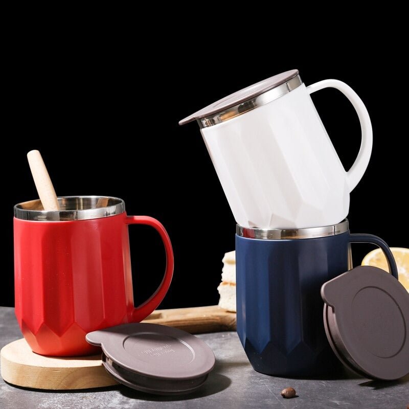 Diamond Cut Wide Lines Insulated Mug | kitchen item | Waseeh Pakistan