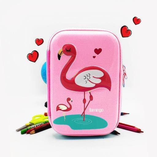Double zipper pencil case -Flamingo | Fashion Point | Waseeh Pakistan