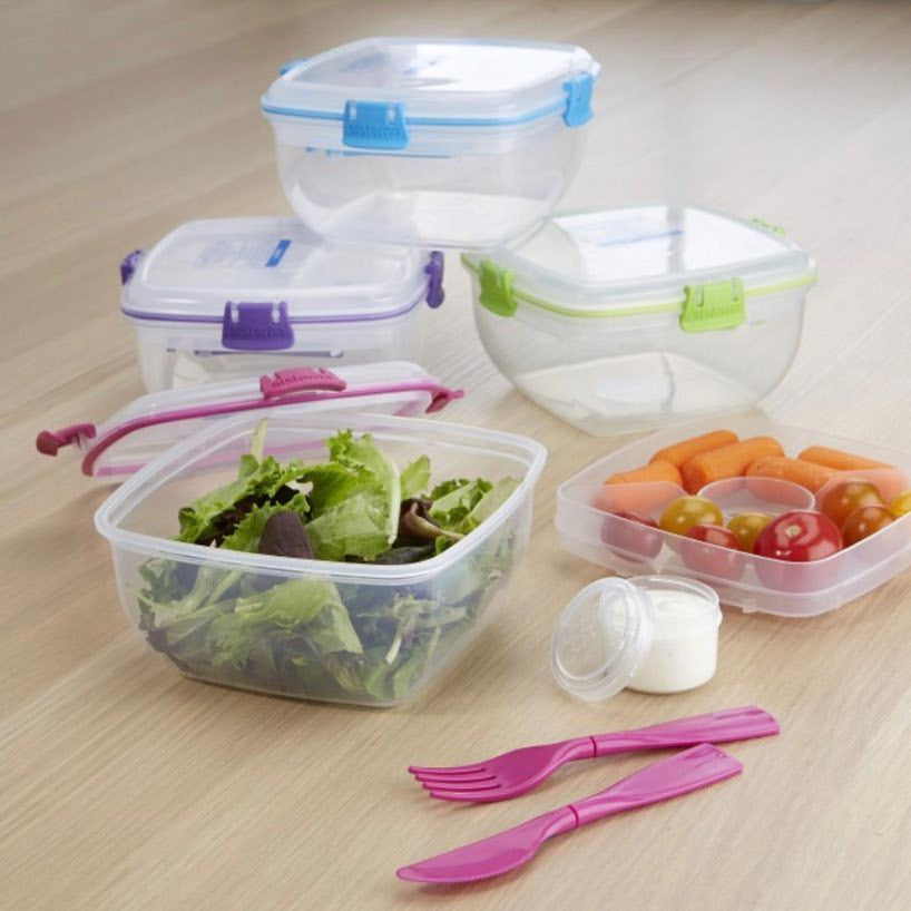 SISTEMA TO GO Salad container 1.1l knife, fork, dressing container