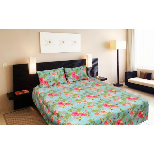 Export Cotton Double Bed Sheet With 2 Pillow cases - waseeh.com