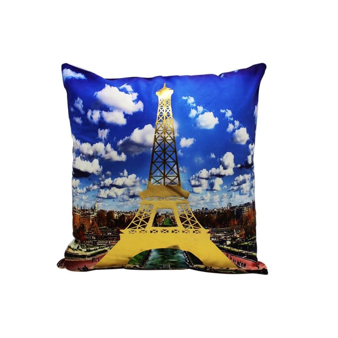 Eiffel Tower - Golden Printed Cushion Cover | Home Décor | Waseeh Pakistan