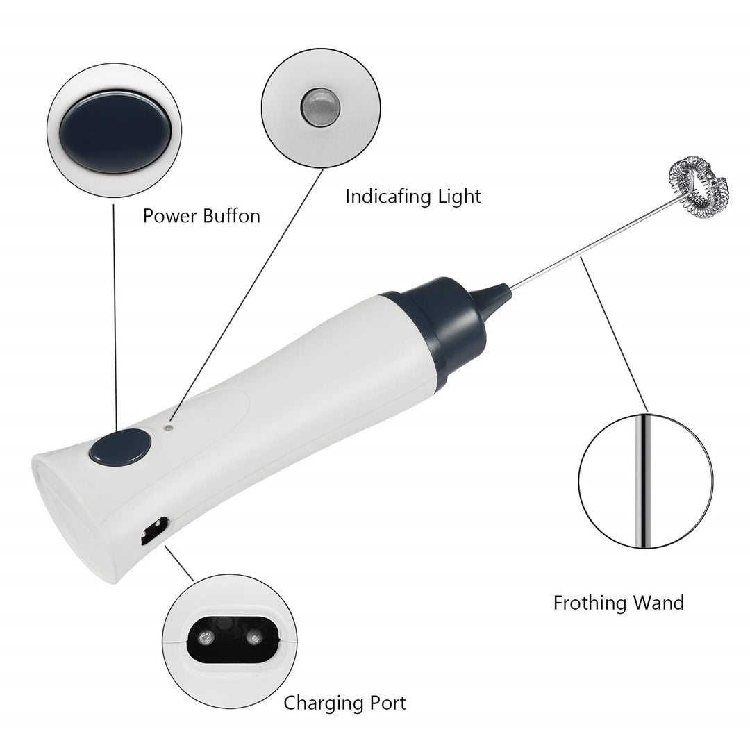 Electric Milk Frother Rechargeable Handheld Wand Coffee Mixer | kitchen item | Waseeh Pakistan