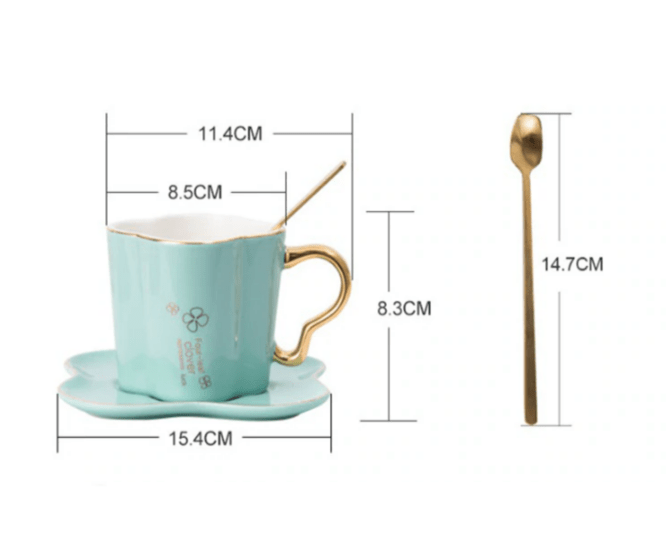 Elegant Four-leaf Clover Cup Set | kitchen item | Waseeh Pakistan