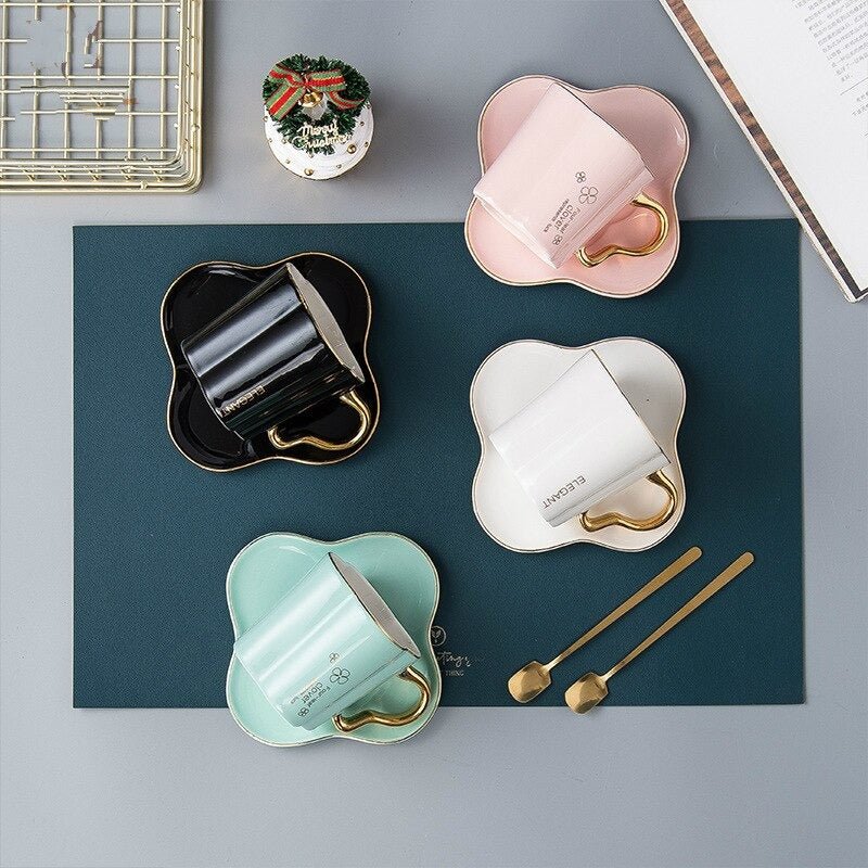 Elegant Four-leaf Clover Cup Set | kitchen item | Waseeh Pakistan