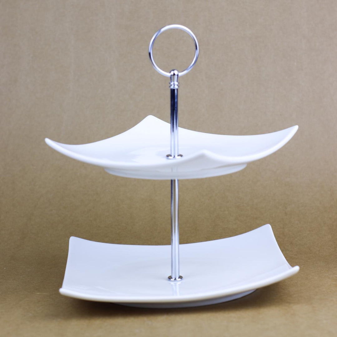 Elegant white cupcake plate | kitchen item | Waseeh Pakistan
