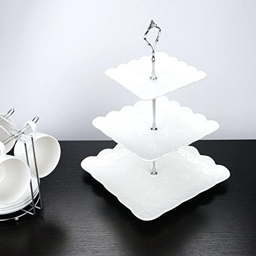 Embossed Snack Dish Cake Tray (3 Layer) | kitchen item | Waseeh Pakistan