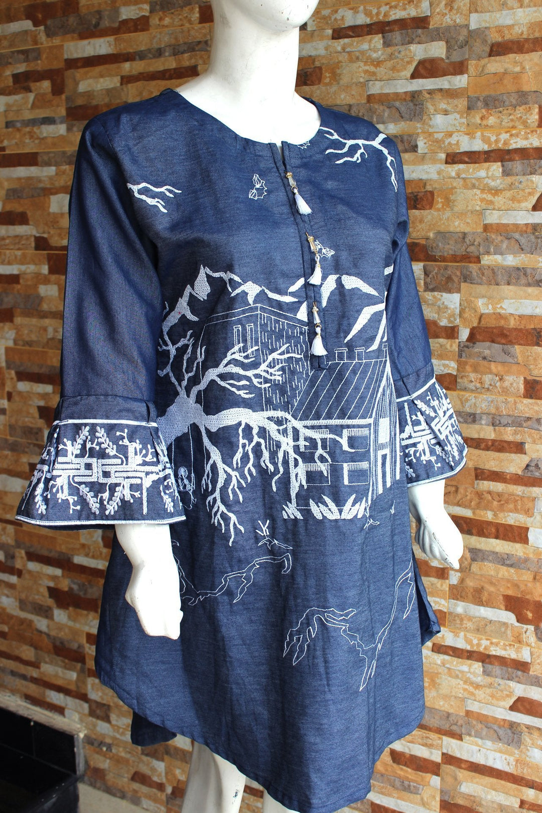 Embroided Denium - Blue - Ladies | Fashion Point | Waseeh Pakistan
