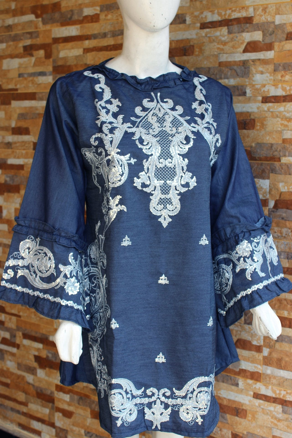 Embroided Denium - Blue - Ladies | Fashion Point | Waseeh Pakistan