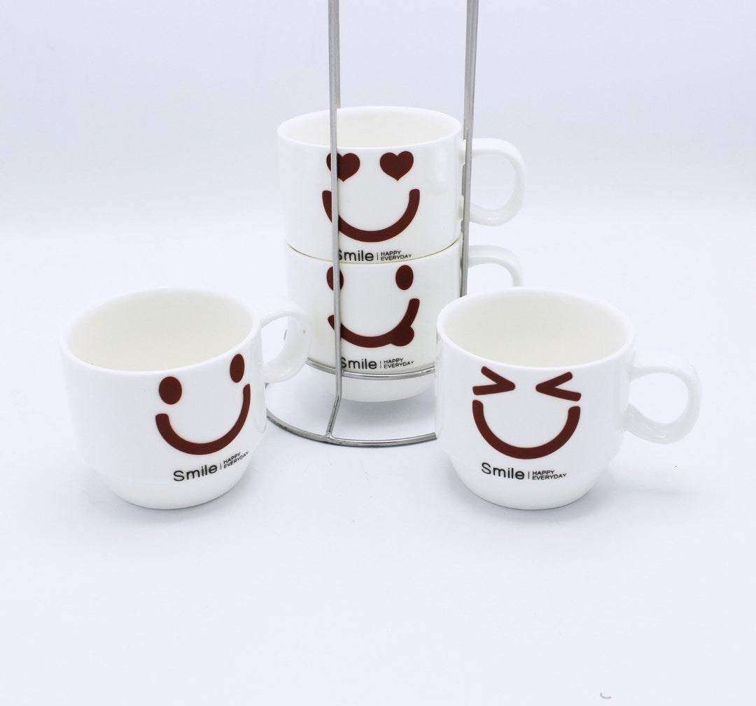 Emoji Cup Tower - 4 Pcs | kitchen item | Waseeh Pakistan