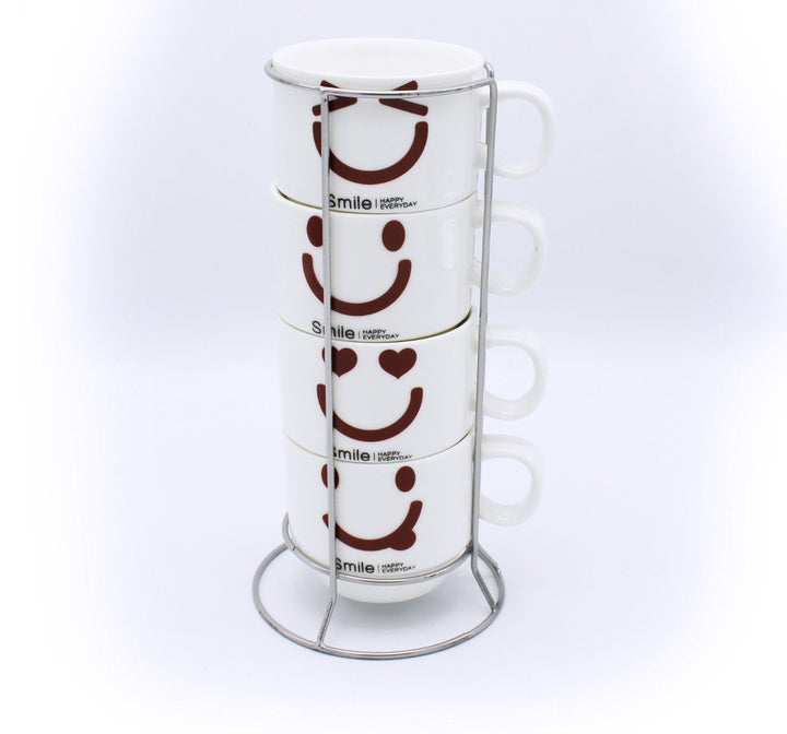 Emoji Cup Tower - 4 Pcs | kitchen item | Waseeh Pakistan