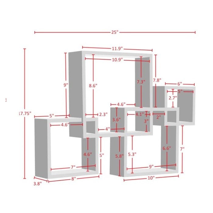 Espresso Square Living Lounge Bedroom Floating Shelve Decor | Furniture | Waseeh Pakistan