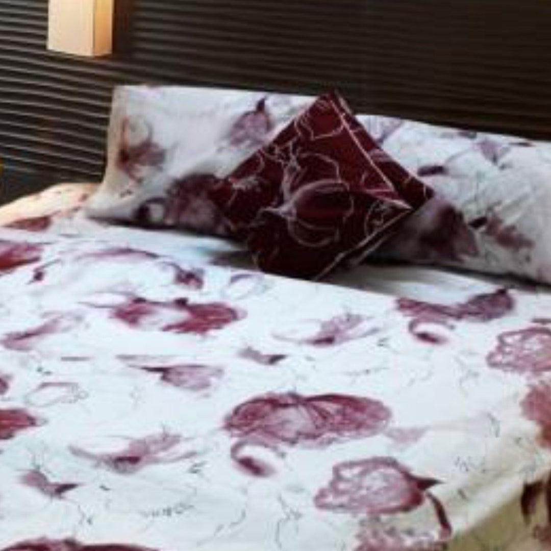 Export Cotton Double Bed Sheet With 2 Pillow cases -ecn044 | Home Décor | Waseeh Pakistan