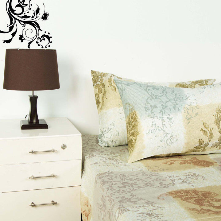 Export Cotton Double Bed Sheet With 2 Pillow cases | Home Décor | Waseeh Pakistan