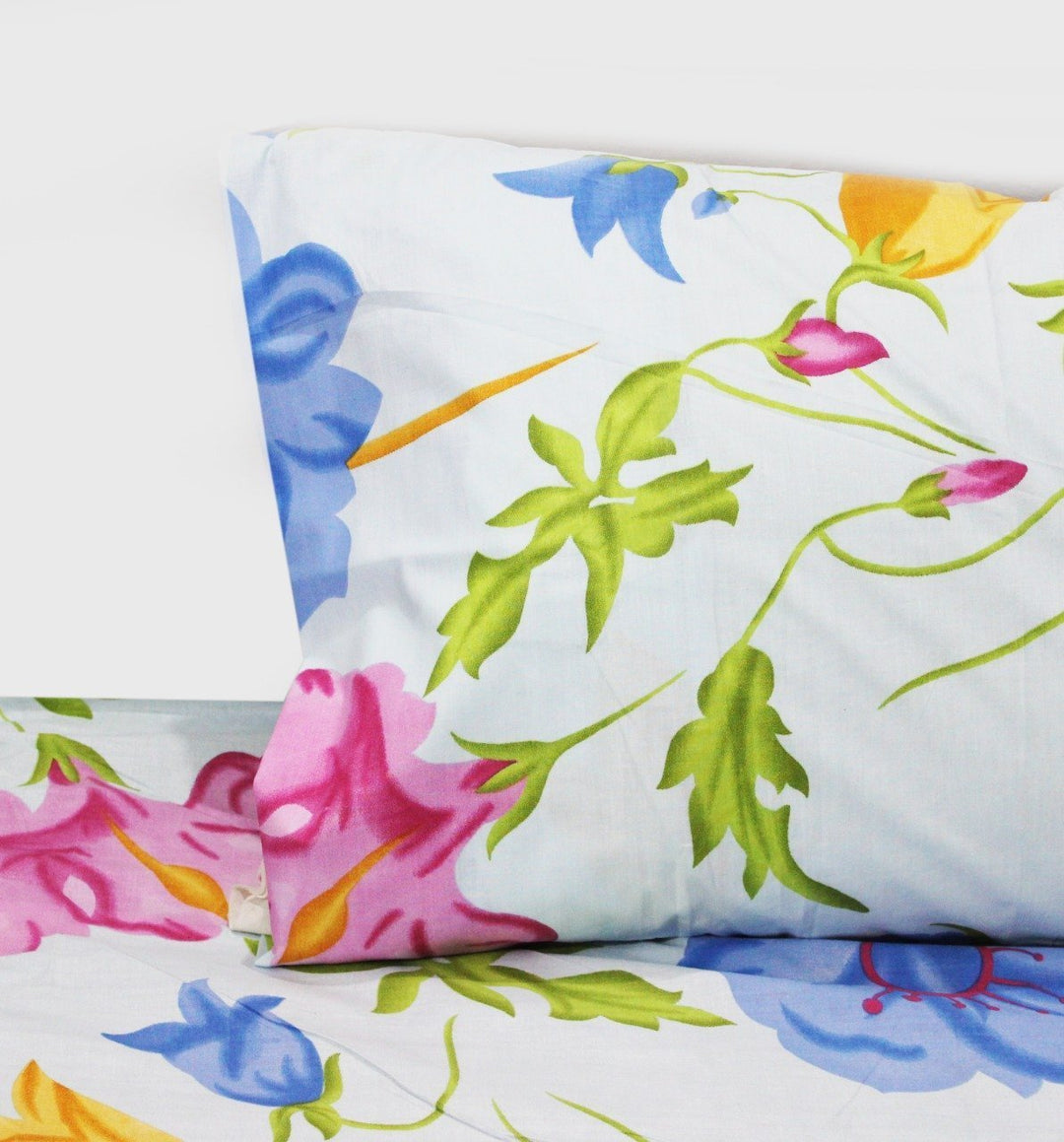 Export Cotton Double Bed Sheet With 2 Pillow cases | Home Décor | Waseeh Pakistan
