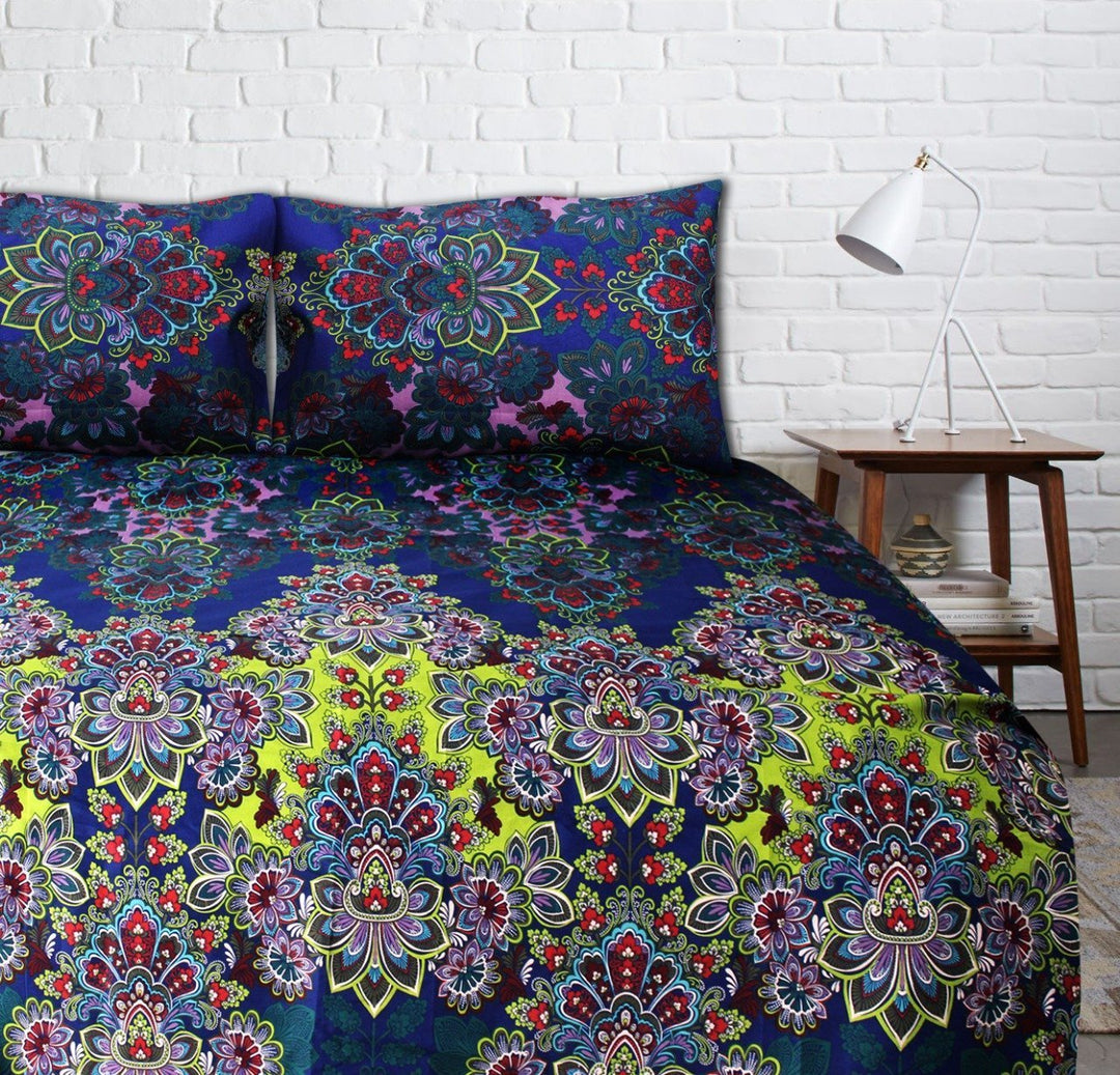 Export Cotton Double Bed Sheet With 2 Pillow cases | Home Décor | Waseeh Pakistan